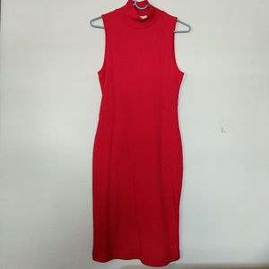 NWOT ribbed mockneck sleeveless dress